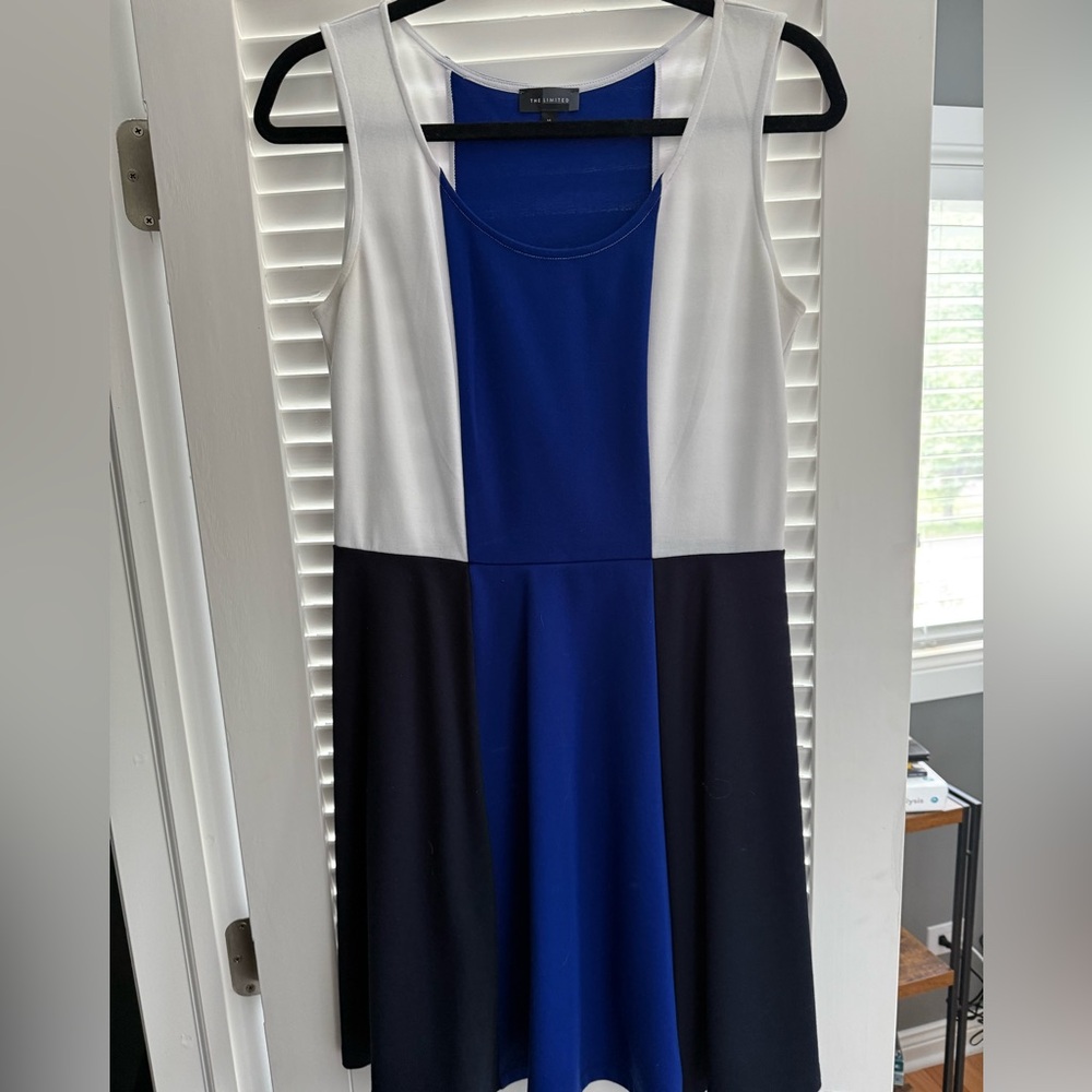 The Limited Blue and White Halter A-Line Dress